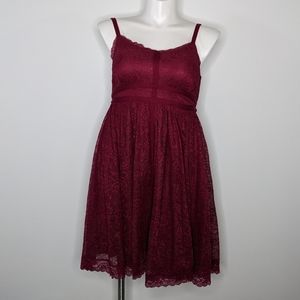 Torrid maroon lace spaghetti strap dress 10